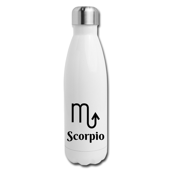 Insulated Stainless Steel Water Bottle - Scorpio - white