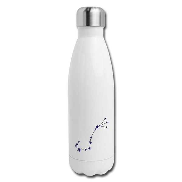 Insulated Stainless Steel Water Bottle - Scorpio - white