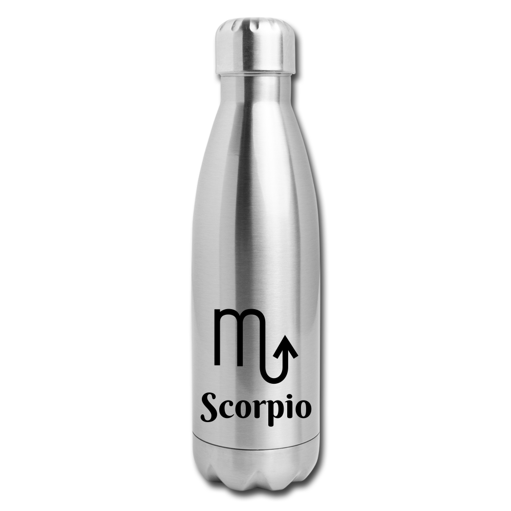 Insulated Stainless Steel Water Bottle - Scorpio - silver