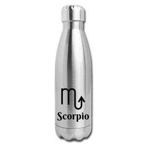 Insulated Stainless Steel Water Bottle - Scorpio - silver