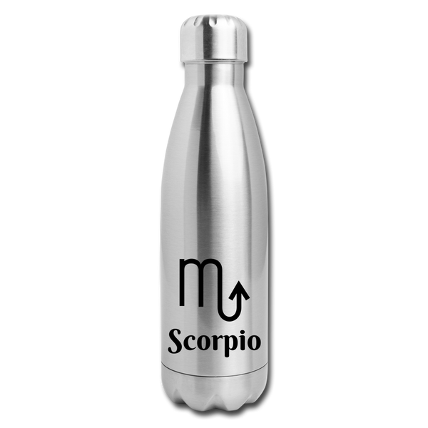 Insulated Stainless Steel Water Bottle - Scorpio - silver