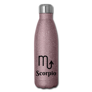 Insulated Stainless Steel Water Bottle - Scorpio - pink glitter