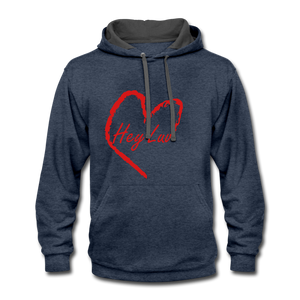 Contrast Hoodie - Hey Luv - indigo heather/asphalt