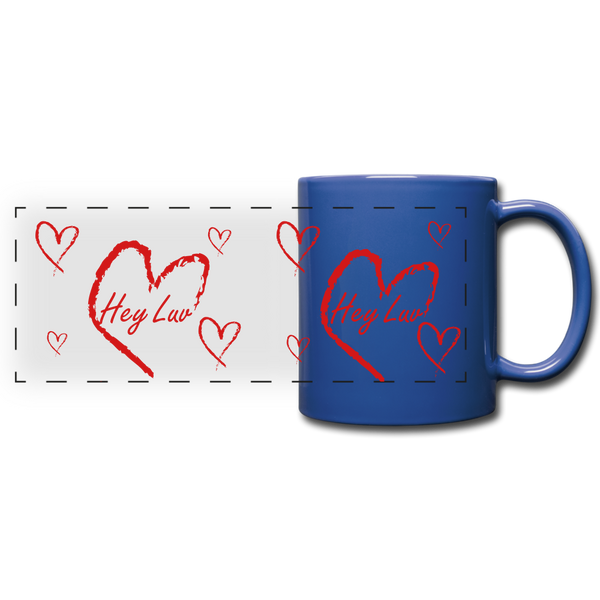 Panoramic Mug - Hey Luv - royal blue