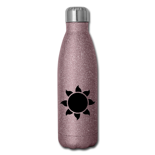 Insulated Stainless Steel Water Bottle - Blessed/Favored - pink glitter