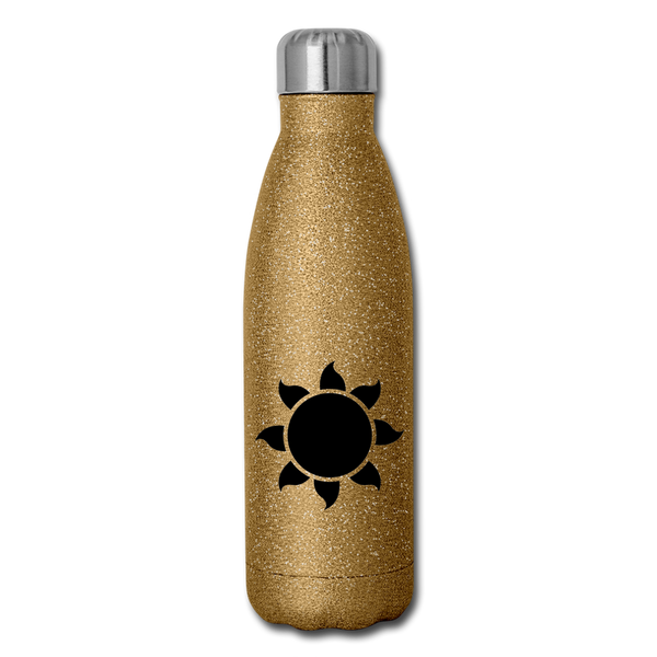 Insulated Stainless Steel Water Bottle - Blessed/Favored - gold glitter