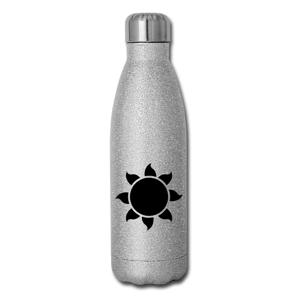 Insulated Stainless Steel Water Bottle - Blessed/Favored - silver glitter