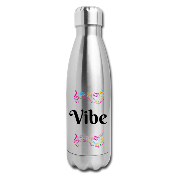 Insulated Stainless Steel Water Bottle - Music Vibe - silver