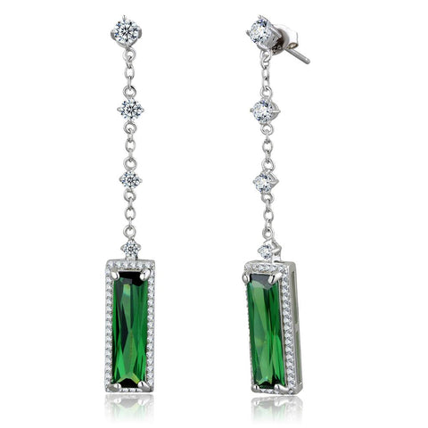 Emerald Sterling Silver Earrings